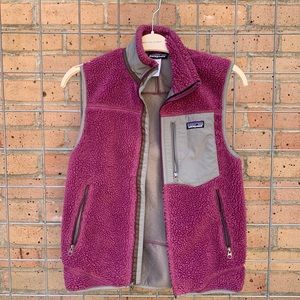 Patagonia retro-x vest, XS, purple and grey.